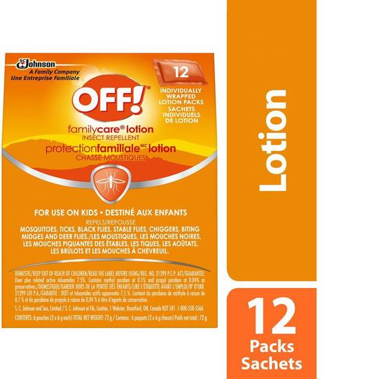 Off! lotion pour enfants - kids insect repellent lotion individual packs, family care (12 un)