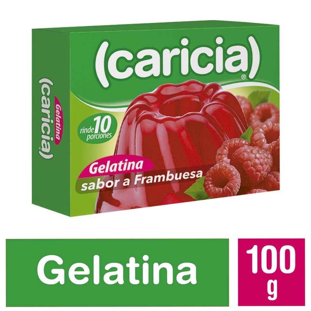 Caricia gelatina en polvo sabor frambuesa (caja 100 g)