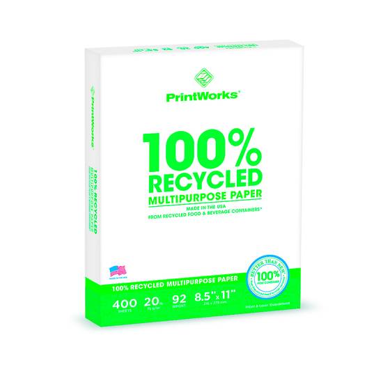 Printworks 100% Recycled Multipurpose Paper 92 Bright 8.5" x 11" (1 ct)