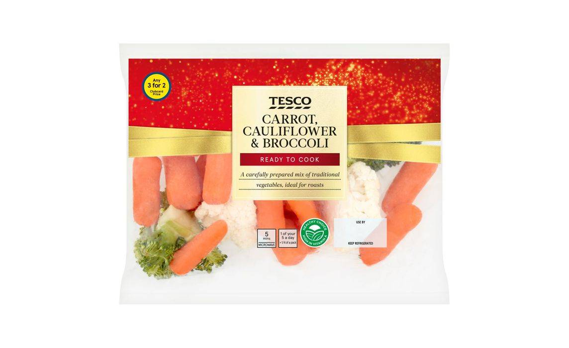 Tesco Christmas Carrot Cauliflower & Broccoli 370g (392623)