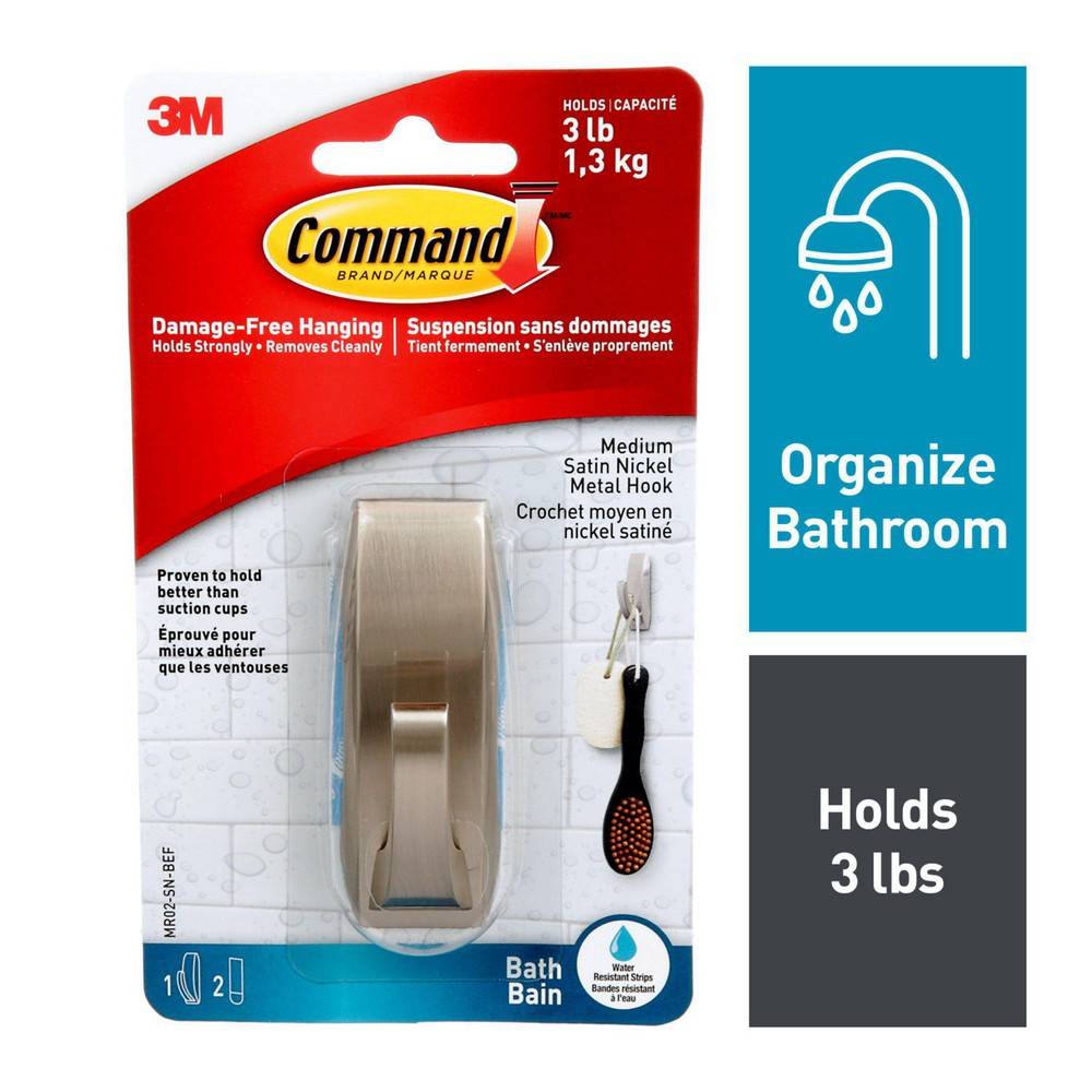 3M Command Medium Satin Nicke Metal Hook Delivery Near Me Order
