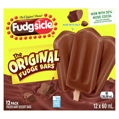 Fudgsicle Original Fudge Ice Milk Bars (12 x 60 ml)