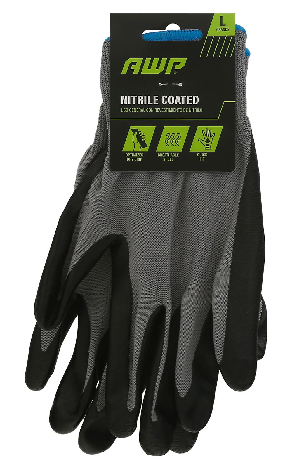 AWP Nitrile Coated Gloves, L (2 ct)