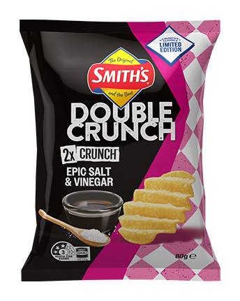 Smith's Salt & Vinegar Double Crunch Chips 80g
