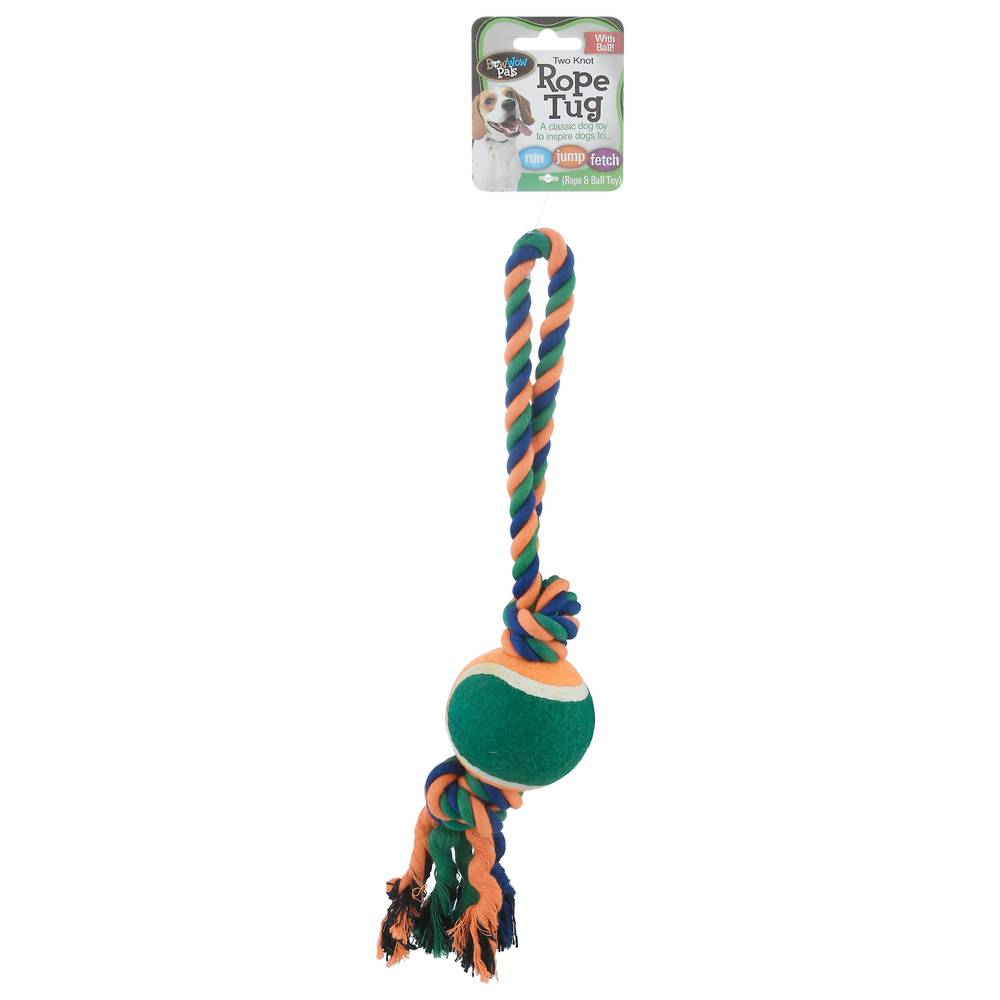 Bow Wow Pals Two Knot Rope Tug Rope & Ball Toy (4.96 oz)