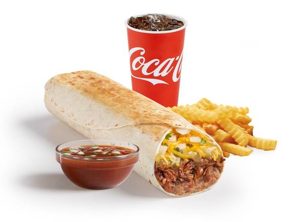 NEW Shredded Beef Birria Grilled Combo Burrito + Consomé Dip Meal