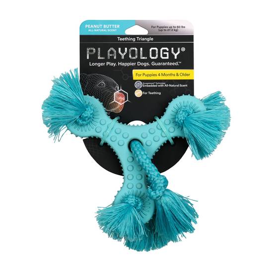 Playology® Puppy Teething Triangle Dog Toy - Peanut Butter (Color: Blue)