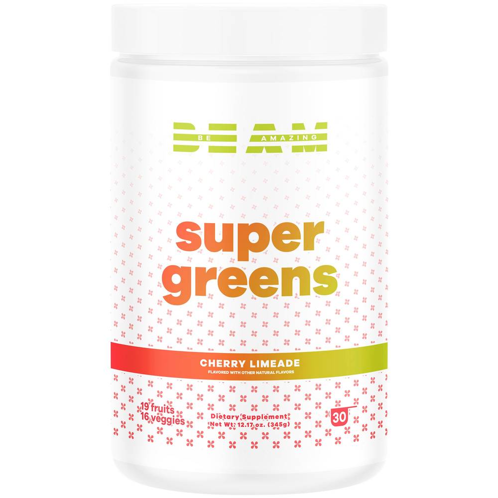 Beam Super Greens - Cherry Limeade(12.17 Ounces Powder)