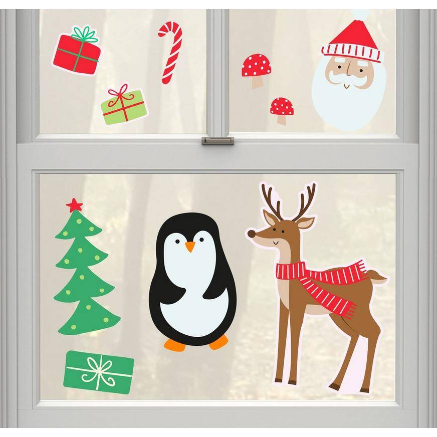 Holiday Gel Window Cling Decals, 10pc