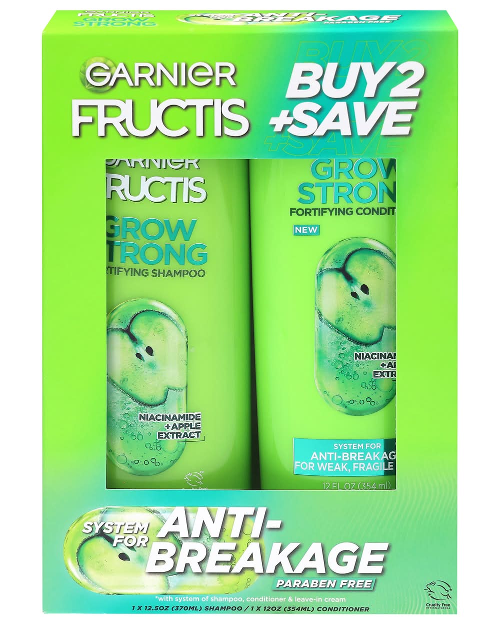 Garnier Grow Strong With Active Fruit Protein Fortifying Shampoo & Conditioner (24.5 oz, 2 ct)