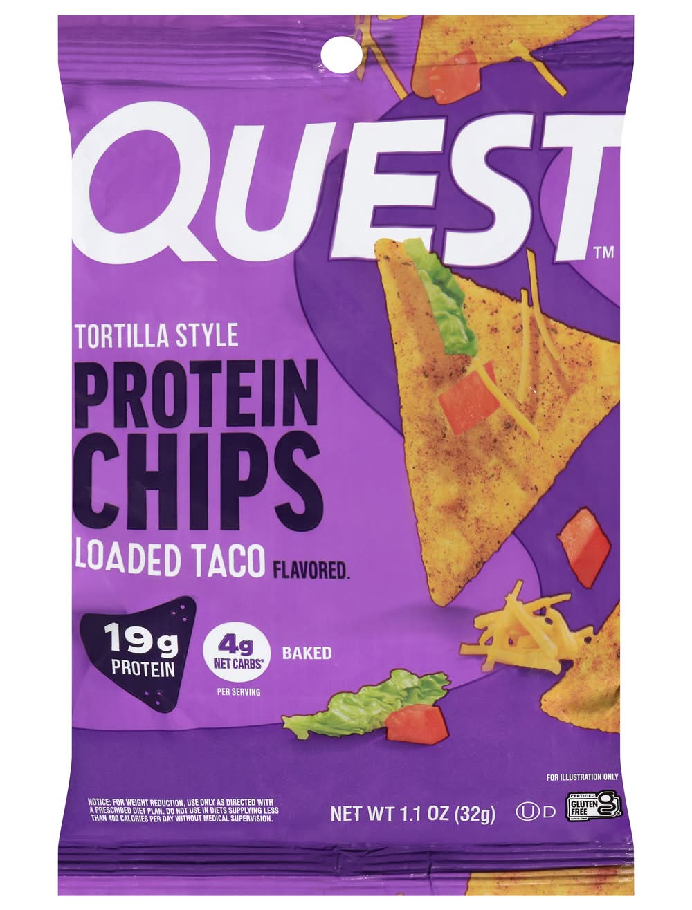 Quest Tortilla Style Protein Chips, Loaded Taco (1.1 oz)