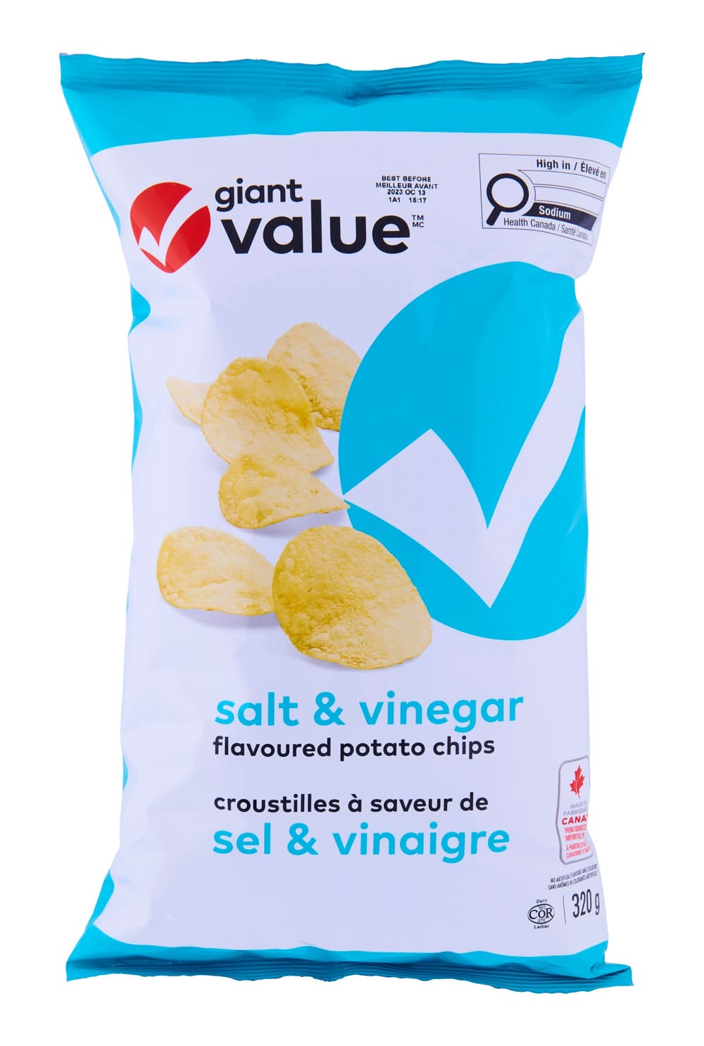 Giant Value Salt & Vinegar Chips (320 g)