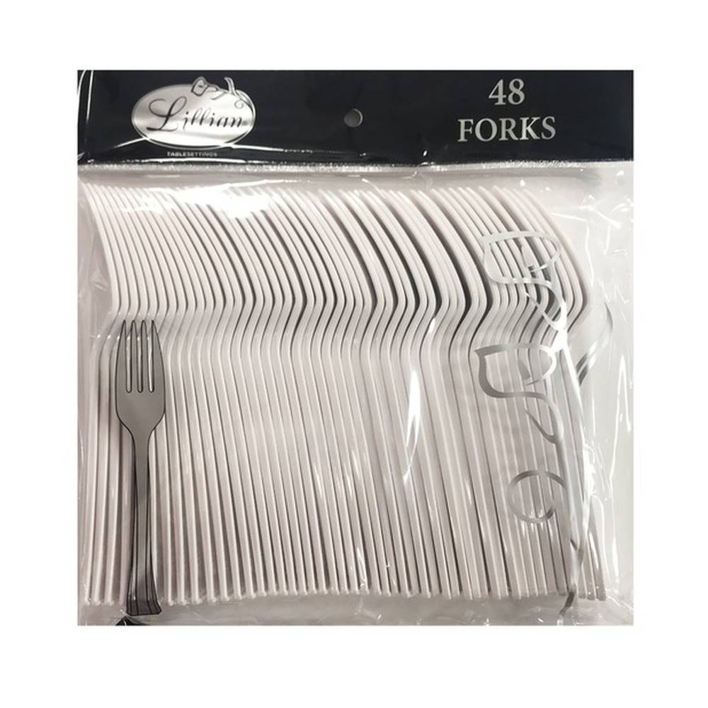 Lillian Tablesettings Fork Bag, Pearl White (48 ct)