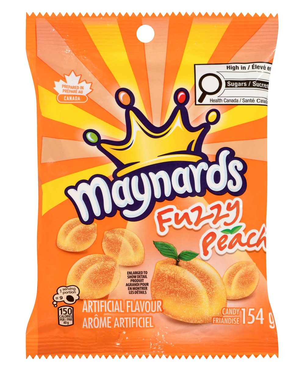 Maynards Bassetts Fuzzy Gummy Candy, Peach (154 g)