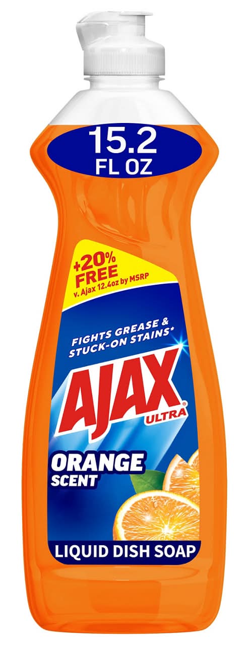 Ajax Ultra Liquid Dish Soap Orange Scent Triple Action 15.2 Oz Bottle