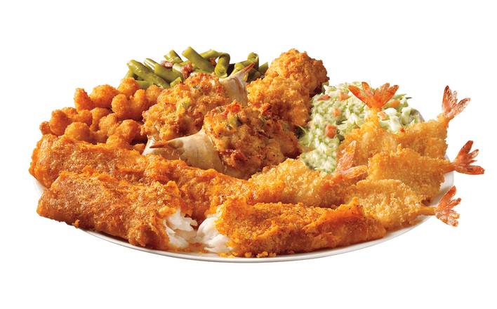 Spicy Batter Dipped Fish Ultimate Seafood Platter