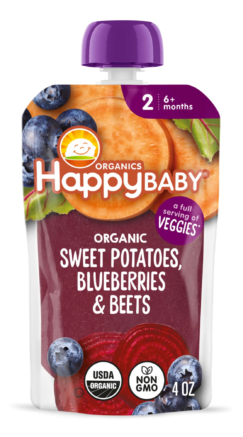 Happy Baby Organic Sweet Potatoes, Blueberries, Beets (4 oz)