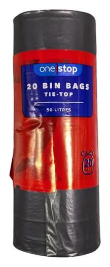 One Stop Tie Top Bin Bags 50 L (20 pack)