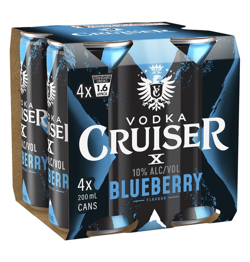Vodka Cruiser Blueberry 10pct Cans 4x200ml