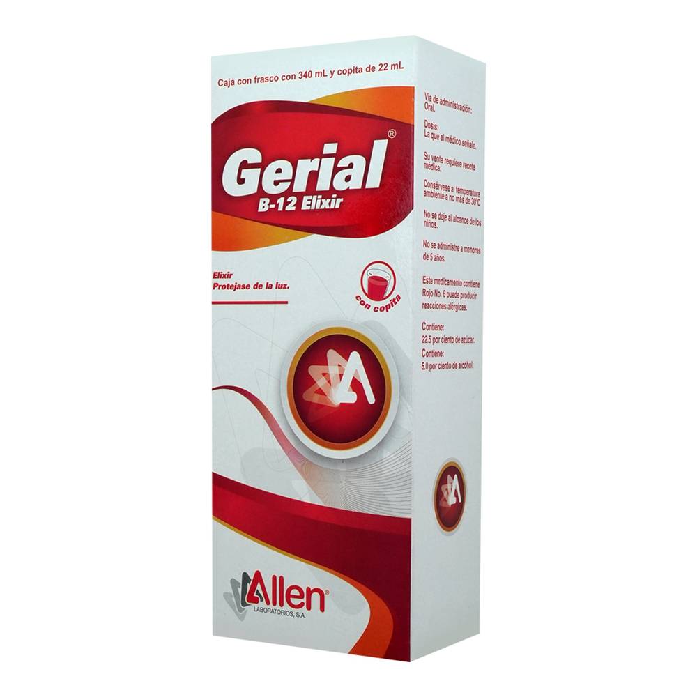 Gerial-B12 Elixir Sol Frasco 340 Ml