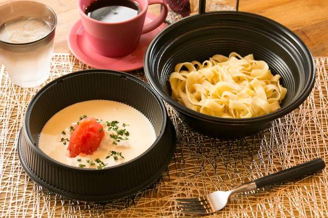 帆立とタラコのクリームソース フェットチーネ(生パスタ）