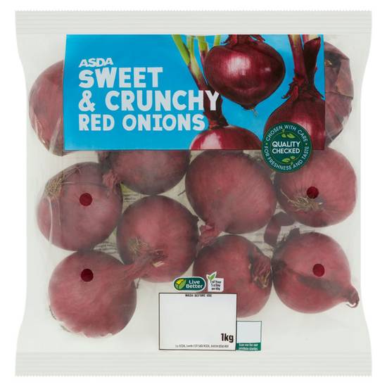 Asda Sweet & Crunchy Red Onions 1kg