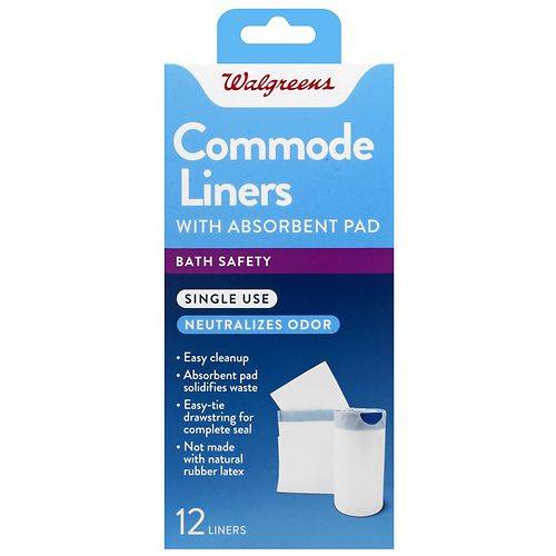 Walgreens Commode Liners with Absorbent Pad - 12.0 ea