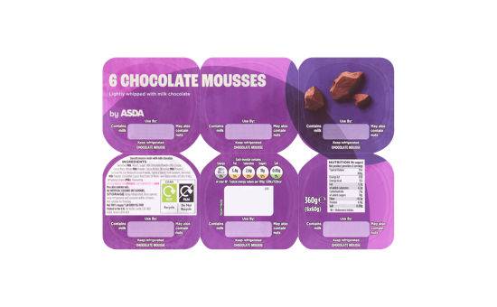 ASDA Chocolate Mousse 6x60g