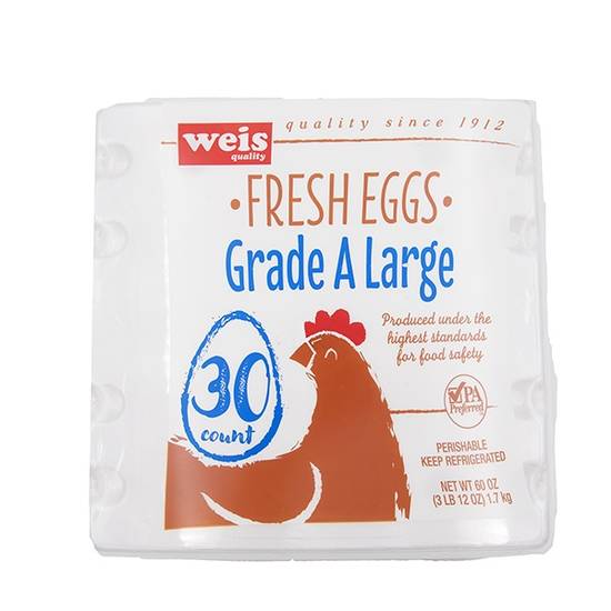 Weis Quality Eggs Grade A Large 2.5 Dozen