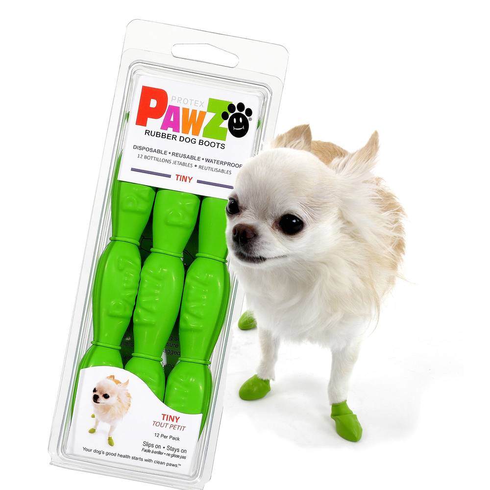 Pawz Rubber Dog Boots For Small Dogs (tiny/apple green)