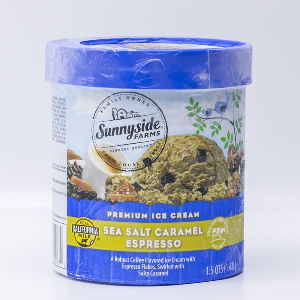 Sunnyside Farms Premium Ice Cream, Sea Salt Caramel Expresso (1.5 qt)