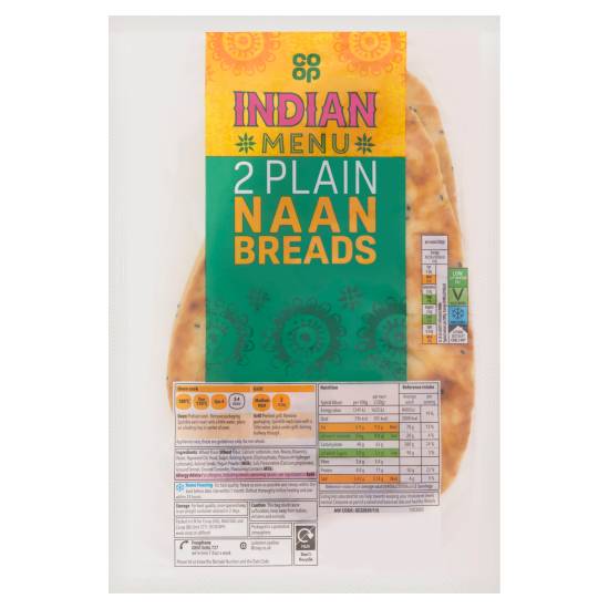Co-Op Indian Style 2 Plain Naan Breads