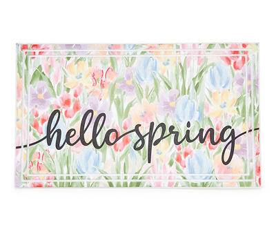 Hello Spring Floral Doormat (18"x30")
