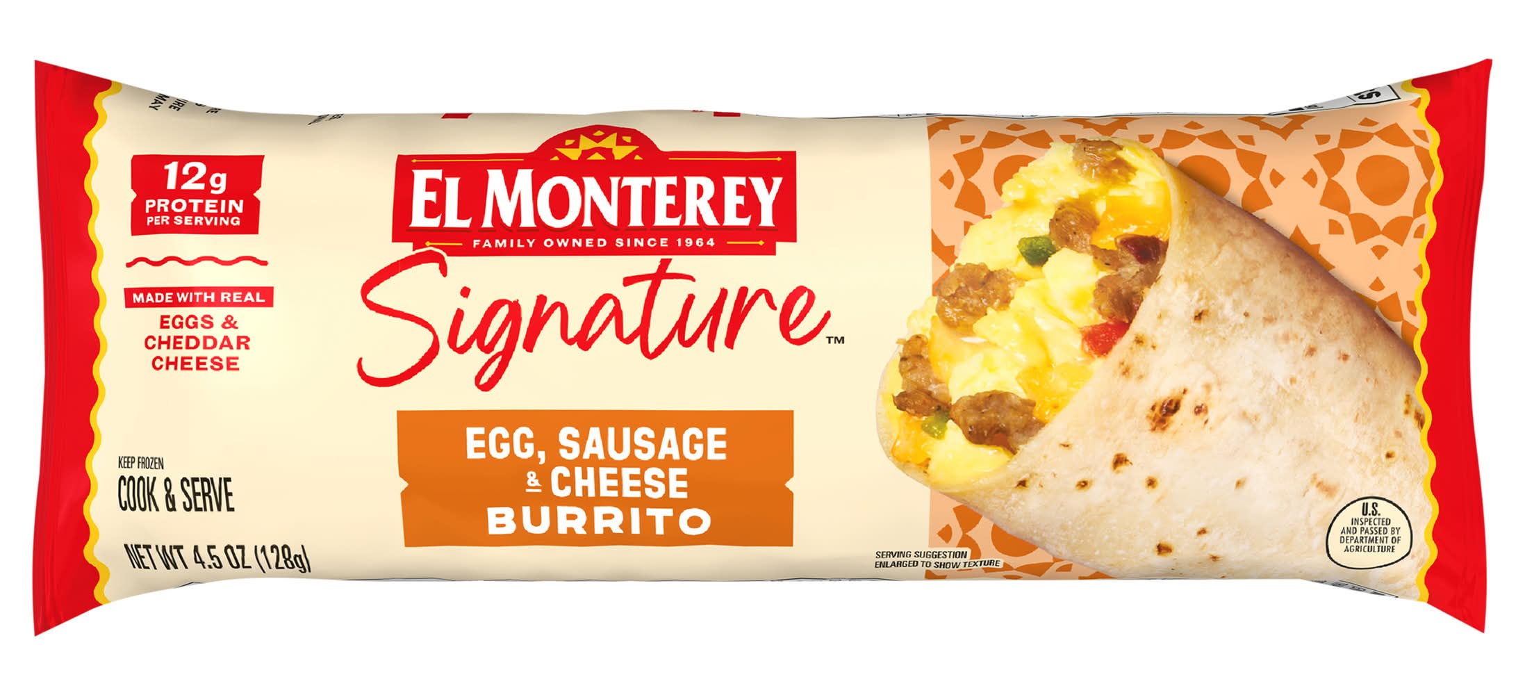 El Monterey Signature Egg Sausage & Cheese Burrito (4.5 oz)