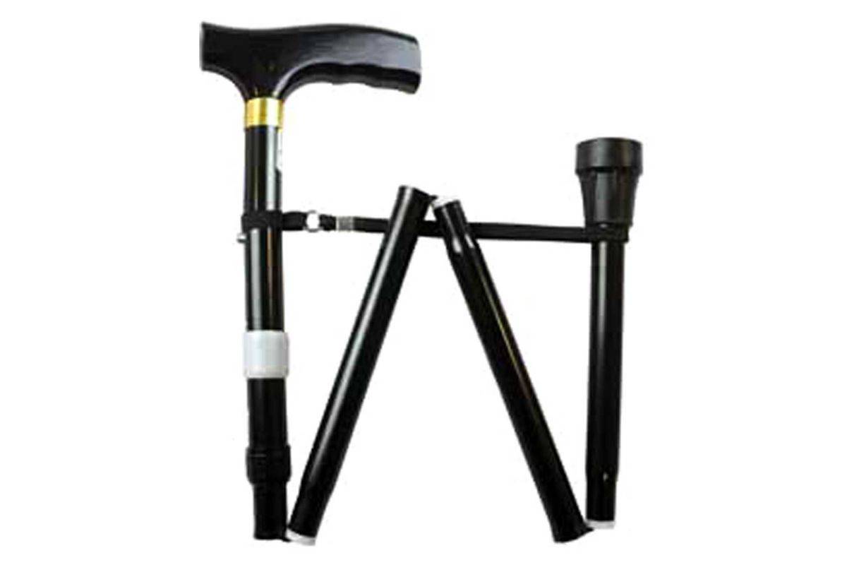 NRS Folding Walking Stick Black Floral