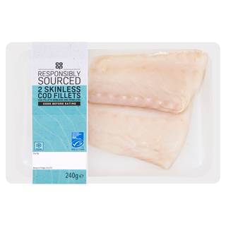 Co-op 2 Skinless Cod Fillets 240g