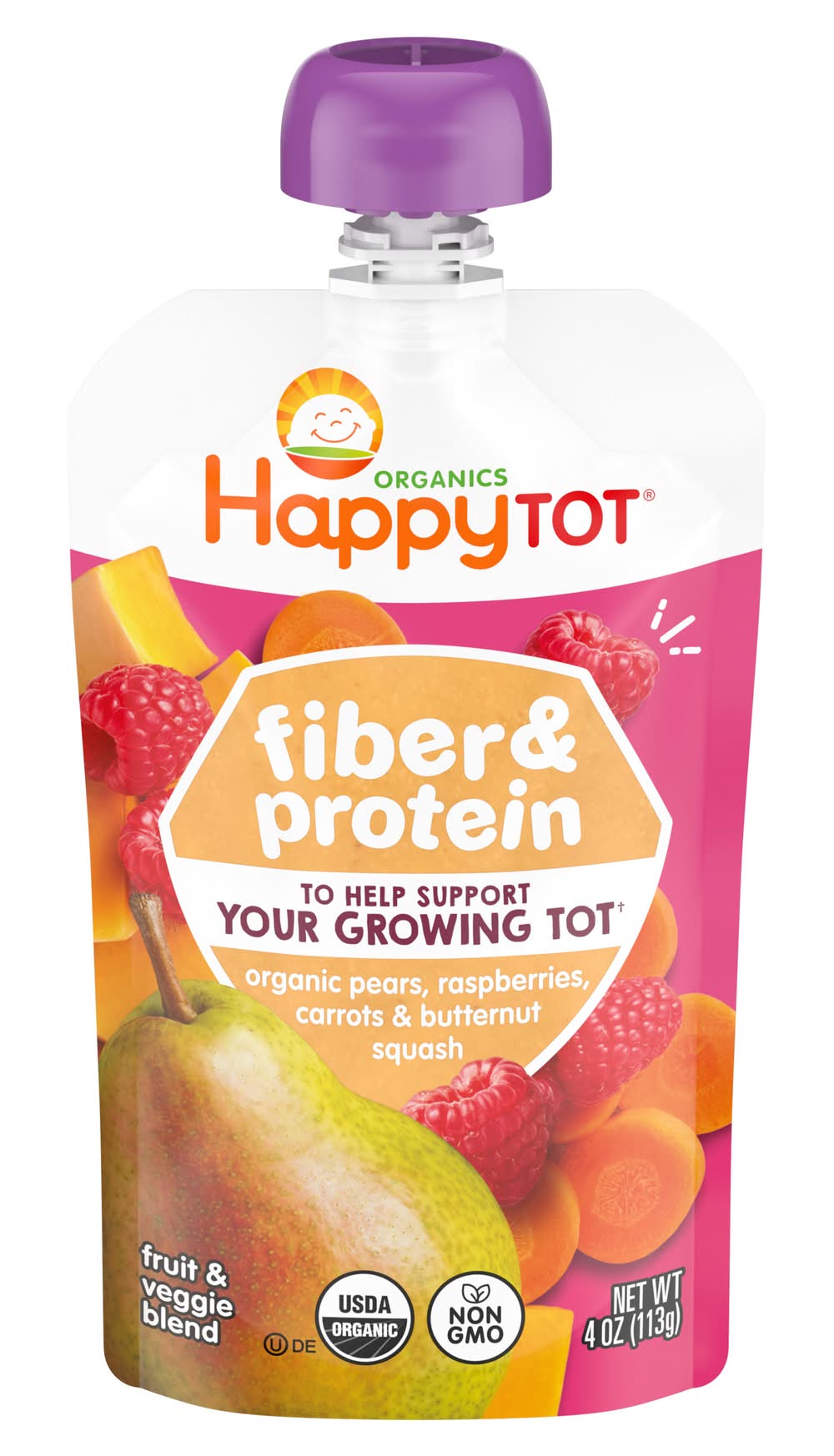 HappyTot Pear Raspberrie Carrot & Butternut Squash Blend (4 oz)