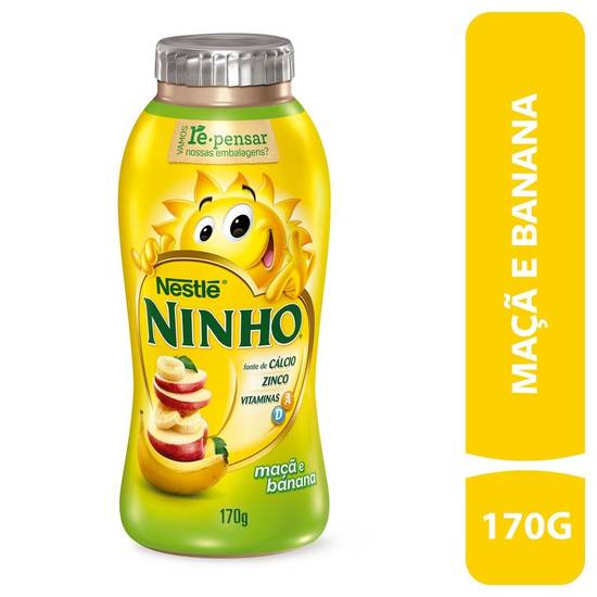 Nestlé iogurte parcialmente desnatado ninho sabor maçã e banana (170 g)