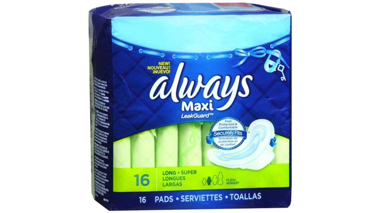 Always Maxi Pads Size 2 Long Super 16 Ct