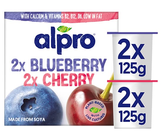 Alpro Blueberry & Cherry Yoghurt Alternative (4 pack)