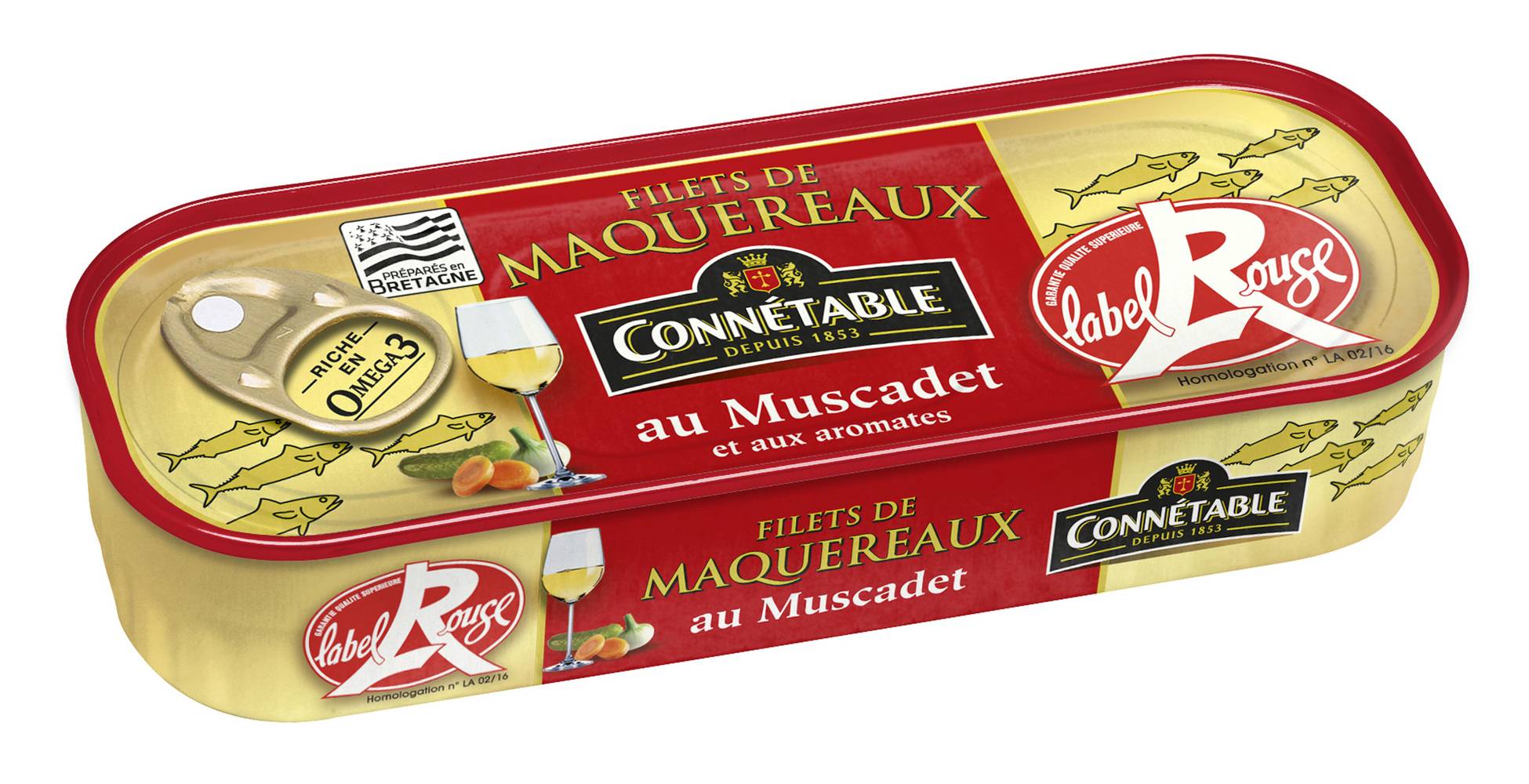 Connétable - Filets de maquereaux label rouge marinés au muscadet et aux aromates (176g)