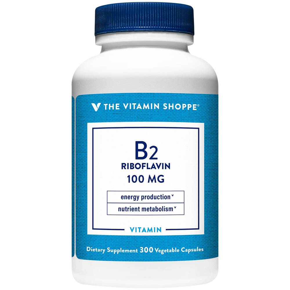 The Vitamin Shoppe Vitamin B2 Riboflavin 100 mg Energy Production and Nutrient Metabolism