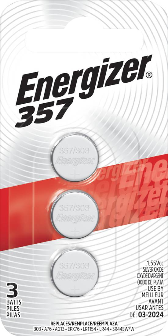 Energizer 357 Silver Oxide Batteries (3 ct)