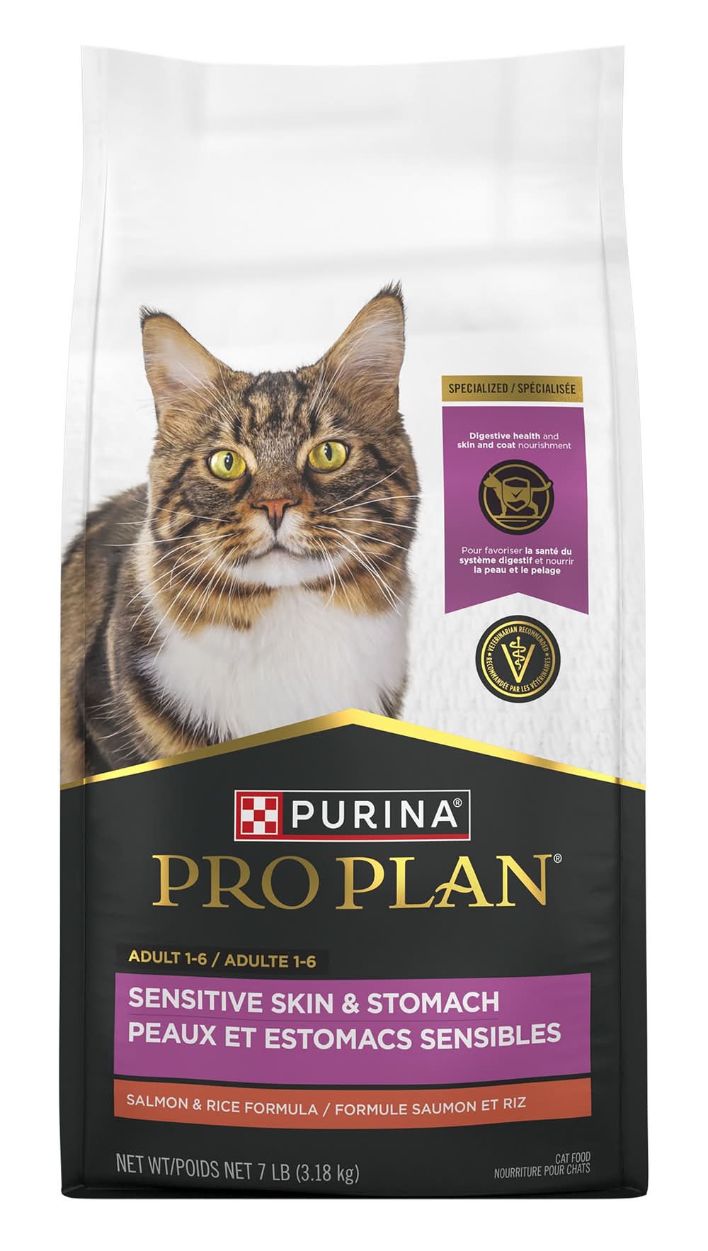 Purina Pro Plan Sensitive Skin & Stomach Adult Dry Cat Food - Salmon & Rice (Flavor: Salmon & Rice, Size: 7 Lb)