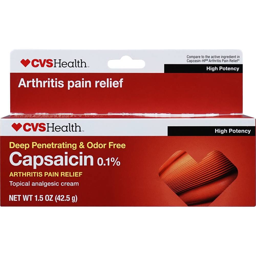 Cvs Health Arthritis Pain Relief Capsaicin 0.1% Cream, 1.5 Oz