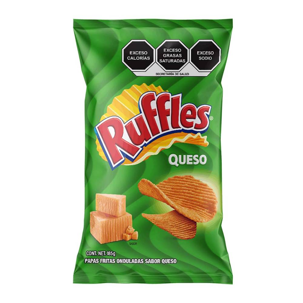 Ruffles papas fritas onduladas (queso)