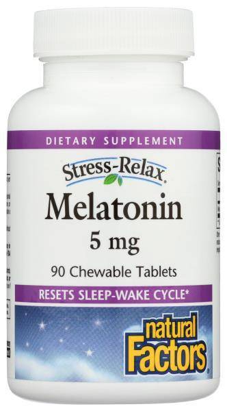 Natural Factors Stress Relax Melatonin 5mg Chw (90tab)