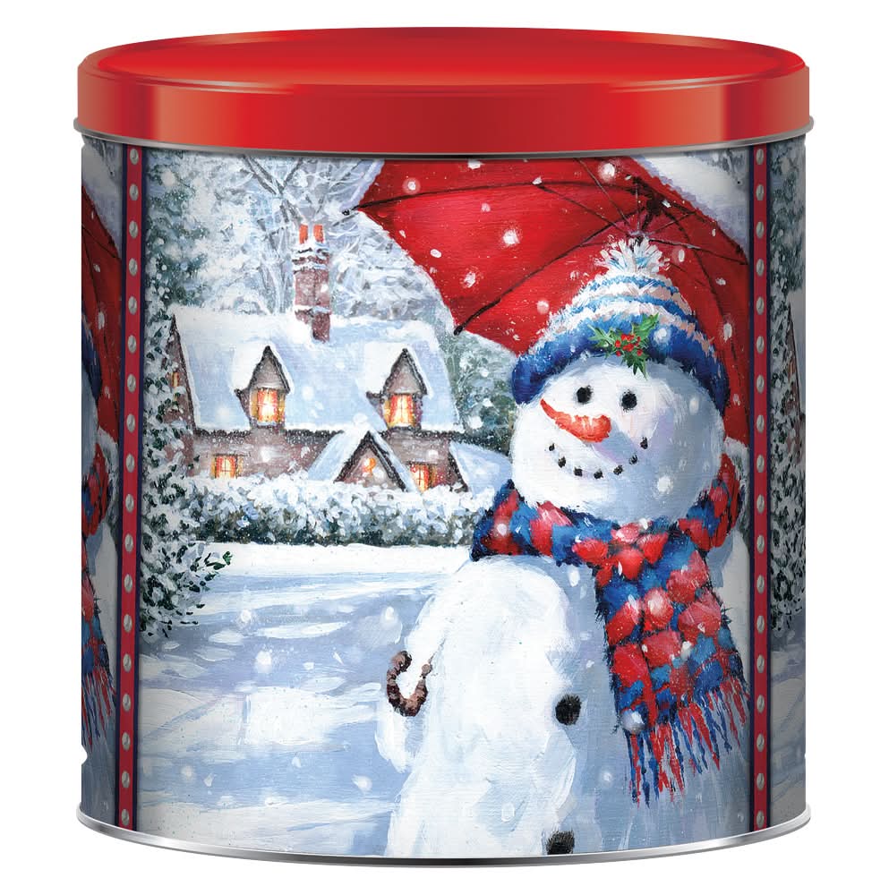 Clancy's Snowman Design Popcorn Tin