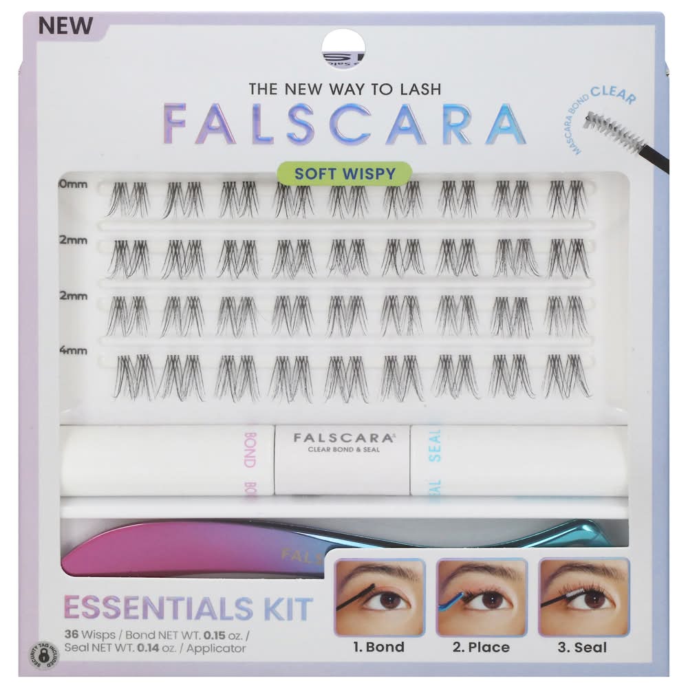 KISS Falscara Eyelashes Clear Band Starter Kit (36 ct)