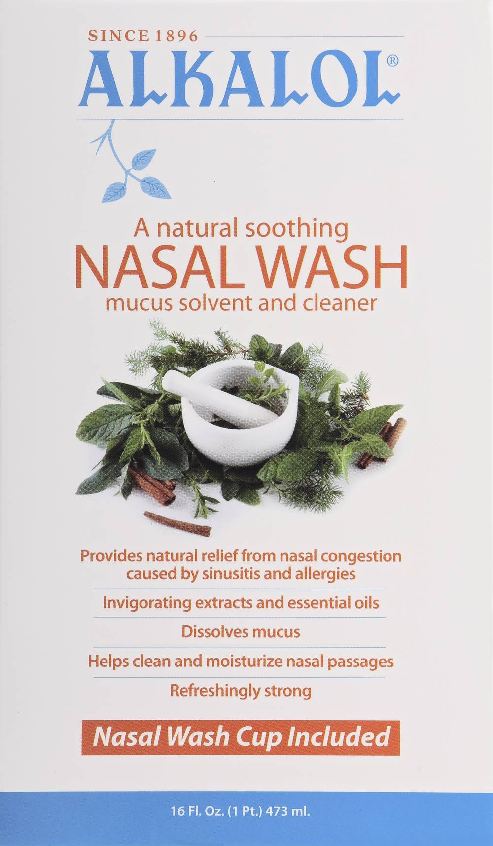 Alkalol Natural Soothing Mucus Solvent and Cleaner Nasal Wash (16 fl oz)